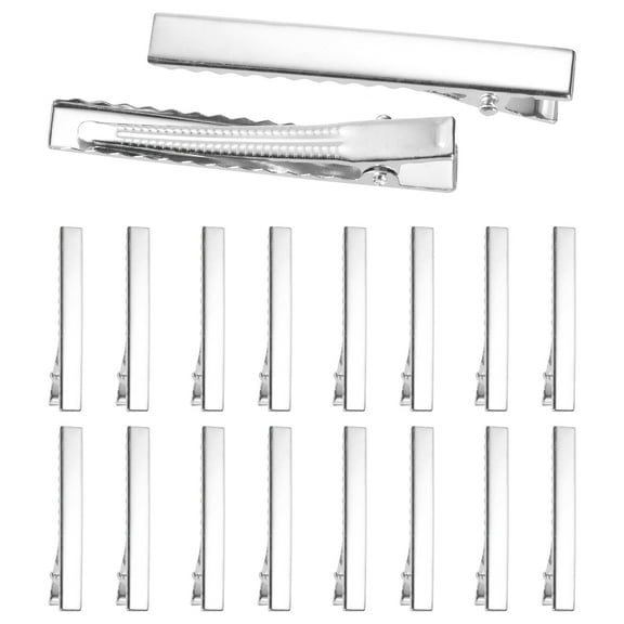Uxcell 150Pcs Alligator Hair Clips, 55 x 8 mm Silver Metal Curls Clips for Hair, Bow Making, Hairdressing