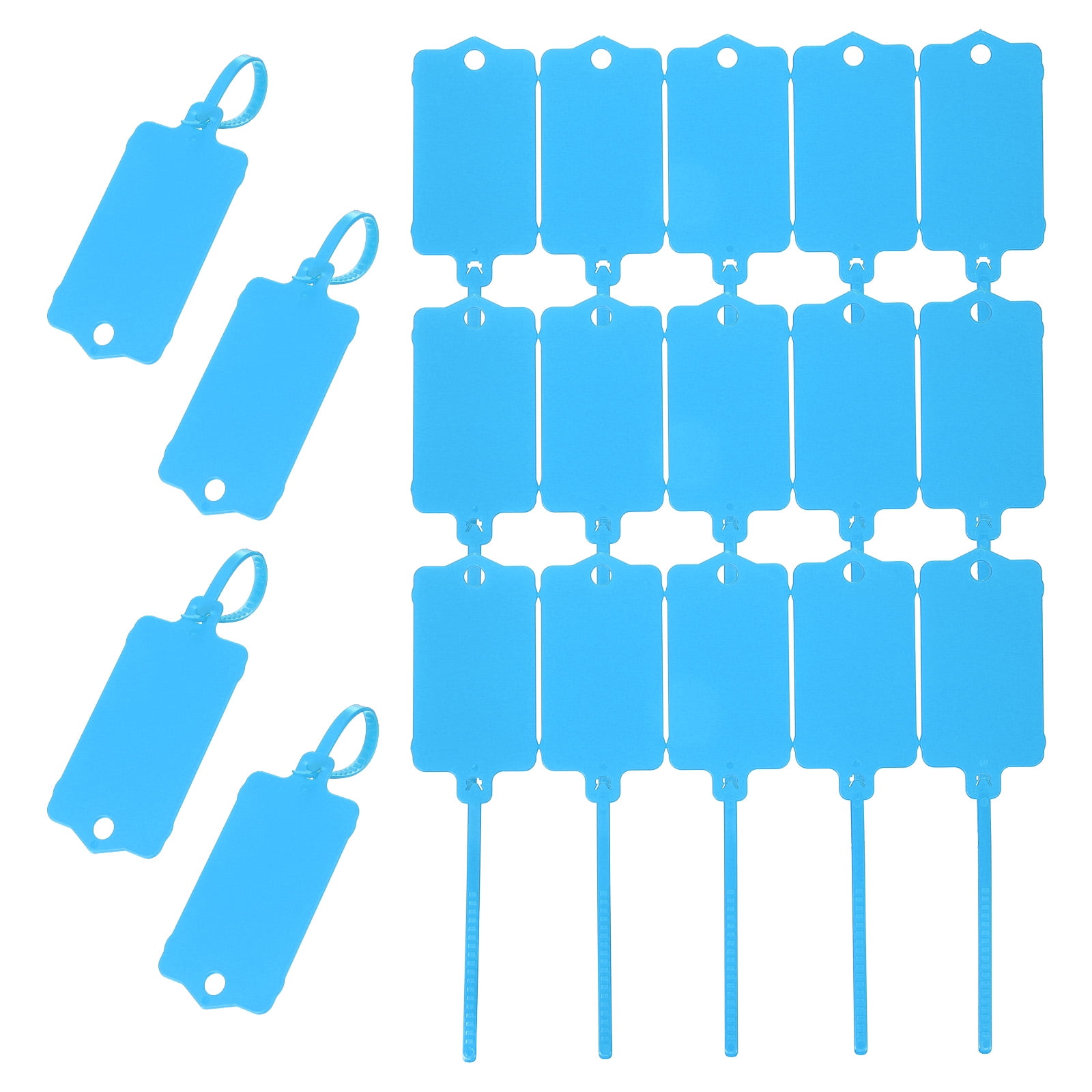 Uxcell 150Pcs Blank Waterproof Plastic Tags, Label Shipping Tag with Zip Tie, Blue 2.48 x 1.46Inch