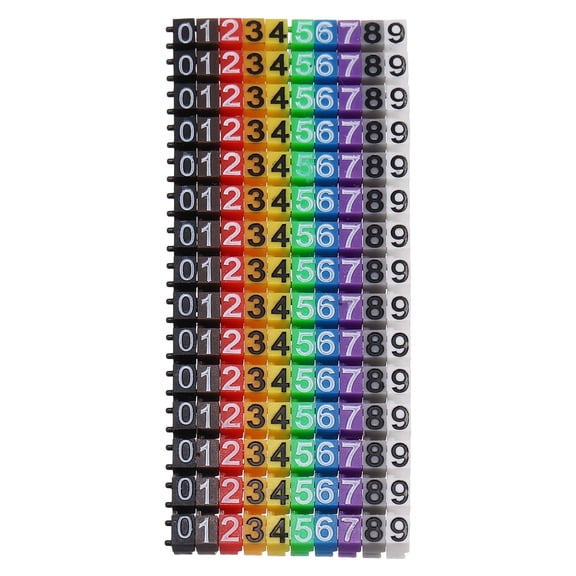Uxcell 150Pcs Clip on Wire Markers (Colorful, 0.02"-0.04")(0-9 Coded) Plastic Wire Numbering Marker, Suit for - Coded Cable Identification/Electrical Wiring
