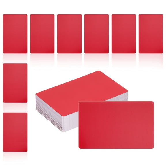 Uxcell 150Pcs Metal Business Card Blanks,1/64" Thick 3.4x2" Red Aluminum