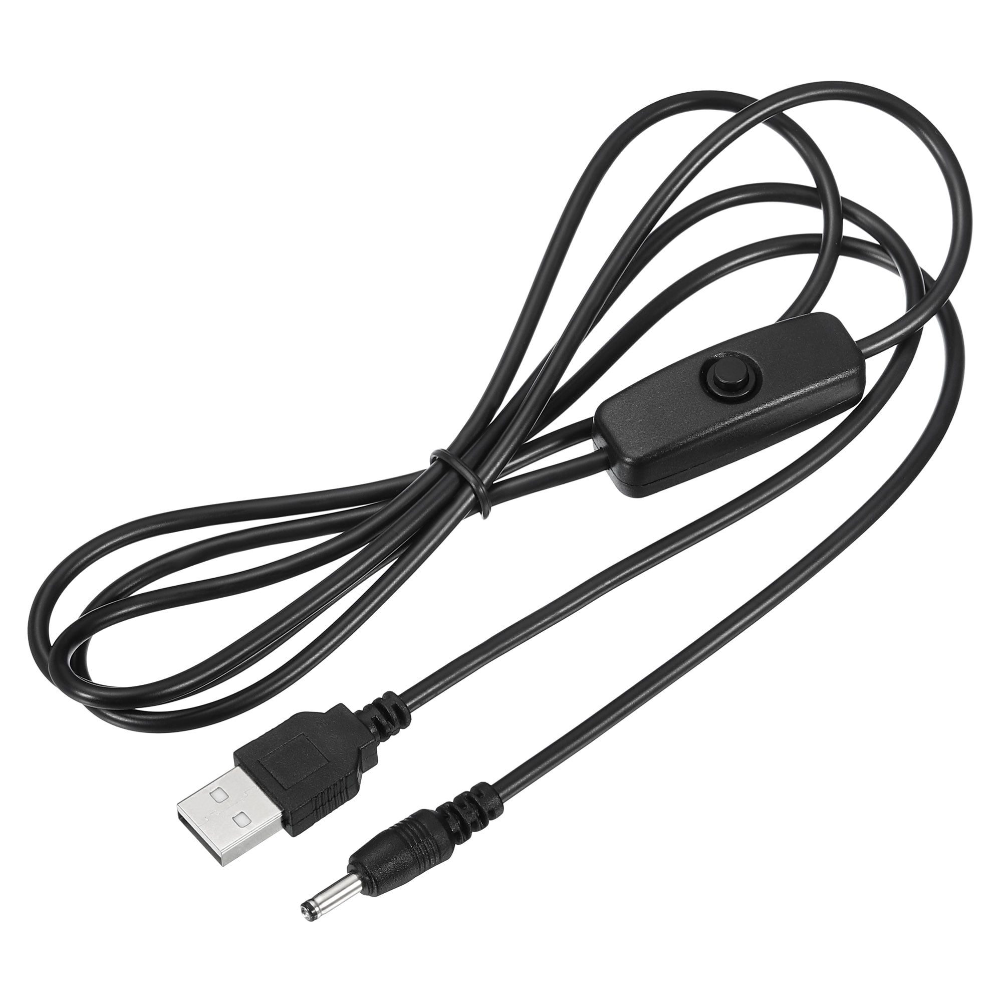 Uxcell 150cm USB Male to DC 3.5x1.35mm Male Power Cable with 501 Switch ...