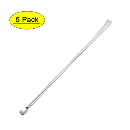 Uxcell 150mm 2 in 1 Double Head Stainless Steel Micro Lab Sampling Spoon 2 Pack