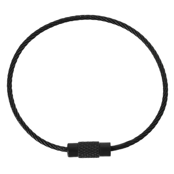 Uxcell 150mm Long Spray Painting Stainless Steel Wire Keyring Loop Black 4 Count