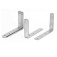 thumbnail image 1 of Uxcell 150mm Long Stainless Steel L Shaped Angle Bracket Brace Support 4Pcs, 1 of 4