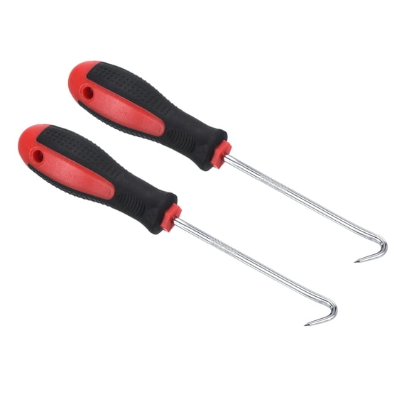 Uxcell 150mm O Ring 90 Degree Hook Oil Seal Gasket Precision Puller Remover Tool, Red 2 Pack