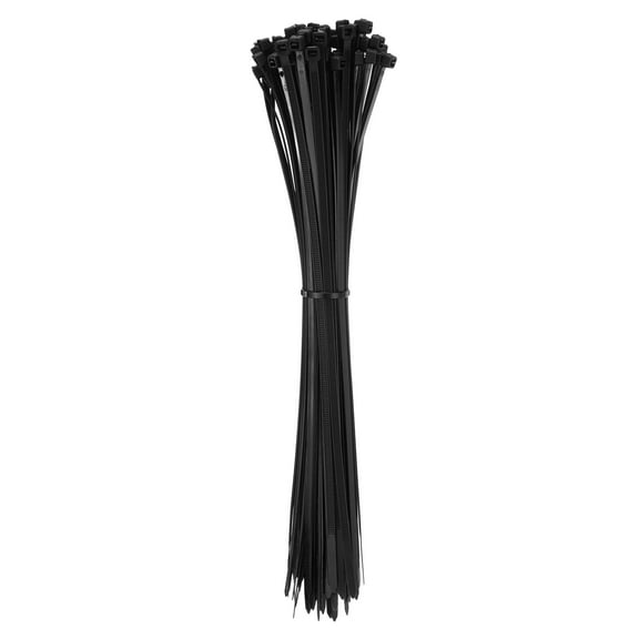 Uxcell 150pack Cable Zip Ties, Plastic Nylon Ties Wraps, 12-Inch/300mm Self-Locking Wire Cord Zip-Ties, Black,50LBS