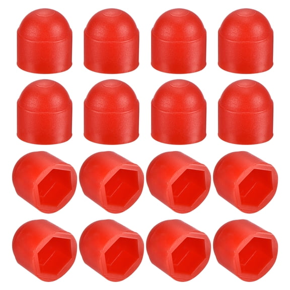 Uxcell 150pack Hex Nut Cover, M6 Red Plastic Dome Nut Protection Cap Hex Bolt Nut Covers for Hexagon Screws, Bolts