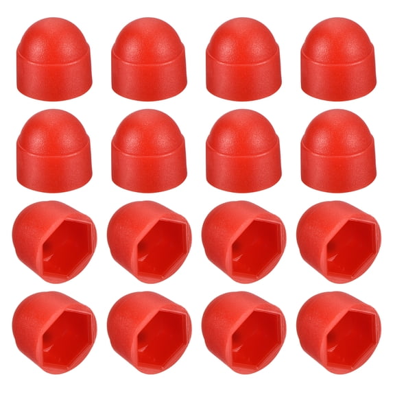 Uxcell 150pack Hex Nut Cover, M8 Red Plastic Dome Nut Protection Cap Hex Bolt Nut Covers for Hexagon Screws, Bolts