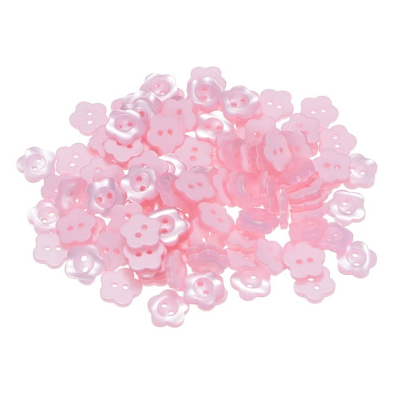 Uxcell Flower Sewing Buttons Resin Torx 2-Hole Craft Buttons 1/2" 150 Pcs Light Pink