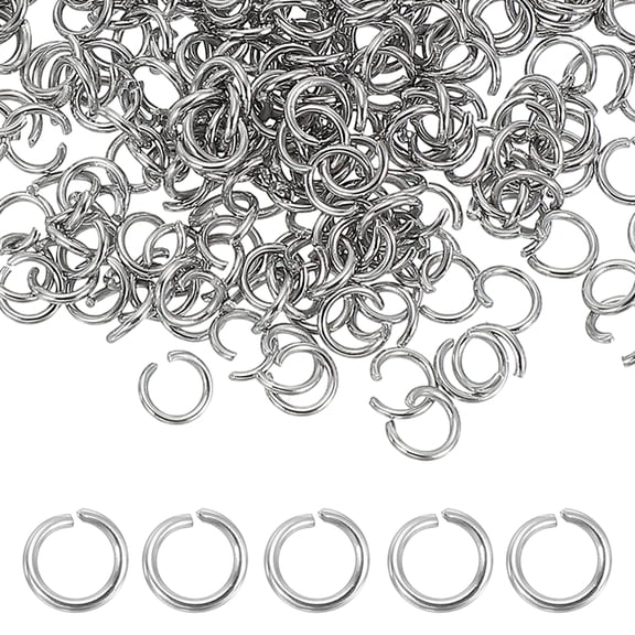 Uxcell 150pcs Open Jump Rings, 4mm Stainless Steel Split O Rings 0.7mm Thick Connector Rings for Bracelet Necklace Pendant Jewelry Keychain DIY Craft Making, Silver