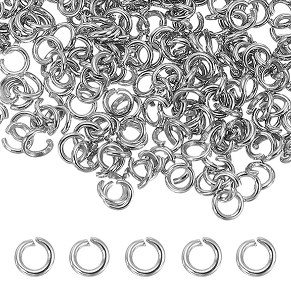 Uxcell 150 Pcs 4mm Open Jump Rings Stainless Steel Split O Rings 0.8mm Thick, Silver