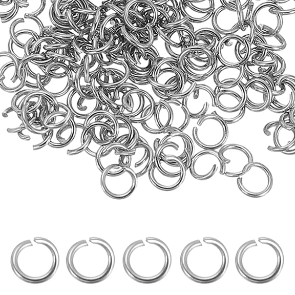 Uxcell 150pcs Open Jump Rings, 4mm Stainless Steel Split O Rings 0.7mm Thick Connector Rings for Bracelet Necklace Pendant Jewelry Keychain DIY Craft Making, Silver