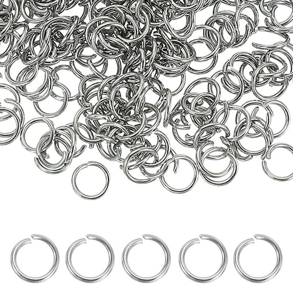 Uxcell 150pcs Open Jump Rings, 4mm Stainless Steel Split O Rings 0.7mm Thick Connector Rings for Bracelet Necklace Pendant Jewelry Keychain DIY Craft Making, Silver
