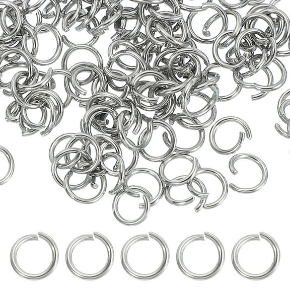 Uxcell 150pcs Open Jump Rings, 4mm Stainless Steel Split O Rings 0.7mm Thick Connector Rings for Bracelet Necklace Pendant Jewelry Keychain DIY Craft Making, Silver