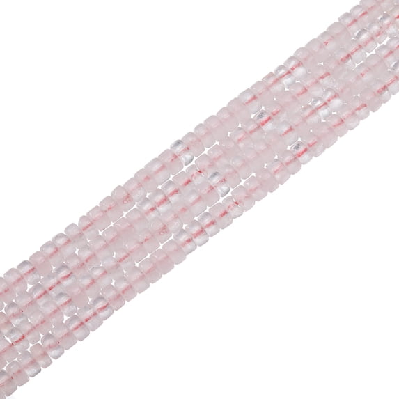Uxcell 155 pcs Natural Spacer Beads 4mm Loose Semi Stone Beads for Bracelet, Misty Rose