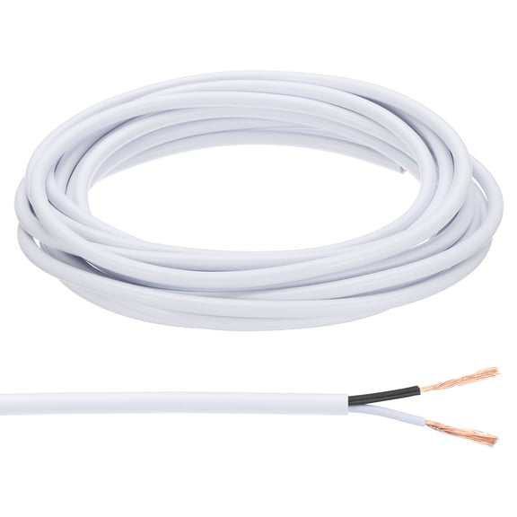 Uxcell 15Ft 18/2 Covered Wire, 300V SVT Round Lamp Cord Insulated Heat Resistant Electronical Flexible Cable, White
