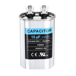 TEMCo 45 UF 370 VAC Round Run Capacitor - Lot Of 5, 50/60 Hz, For Motors & HVAC