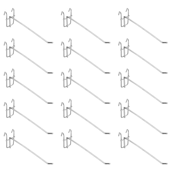 Uxcell 15Pack 7.87" Pegboard Hook Display Hook, Grid Wall Bracket Peg Board Display Hook