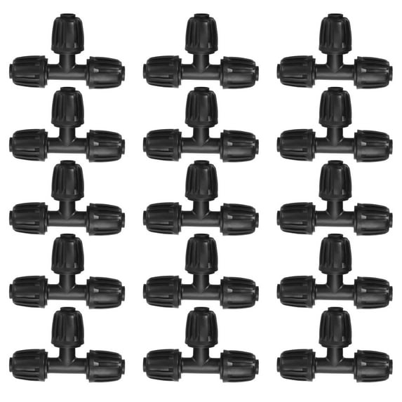Uxcell 15Pack Drip Irrigation Fittings Barbed Tee Connector for 1/2 Inch Tubing(16mm OD)