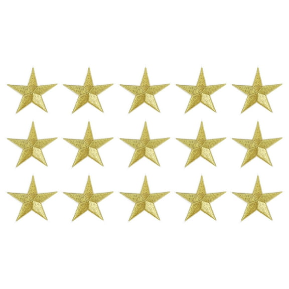 Uxcell 15Pack Iron on Star Patches, Sew on Star Embroidered Patches, DIY Applique Repair Patch for Crafts, 70mm Gold Yellow
