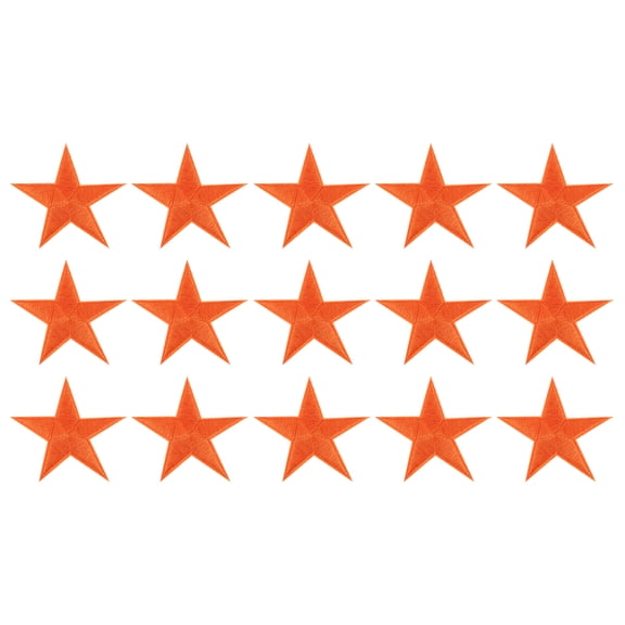 Uxcell 15Pack Iron on Star Patches, Sew on Star Embroidered Patches, DIY Applique Repair Patch for Crafts, 70mm Orange
