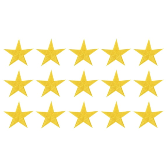 Uxcell 15Pack Iron on Star Patches, Sew on Star Embroidered Patches, DIY Applique Repair Patch for Crafts, 70mm Yellow
