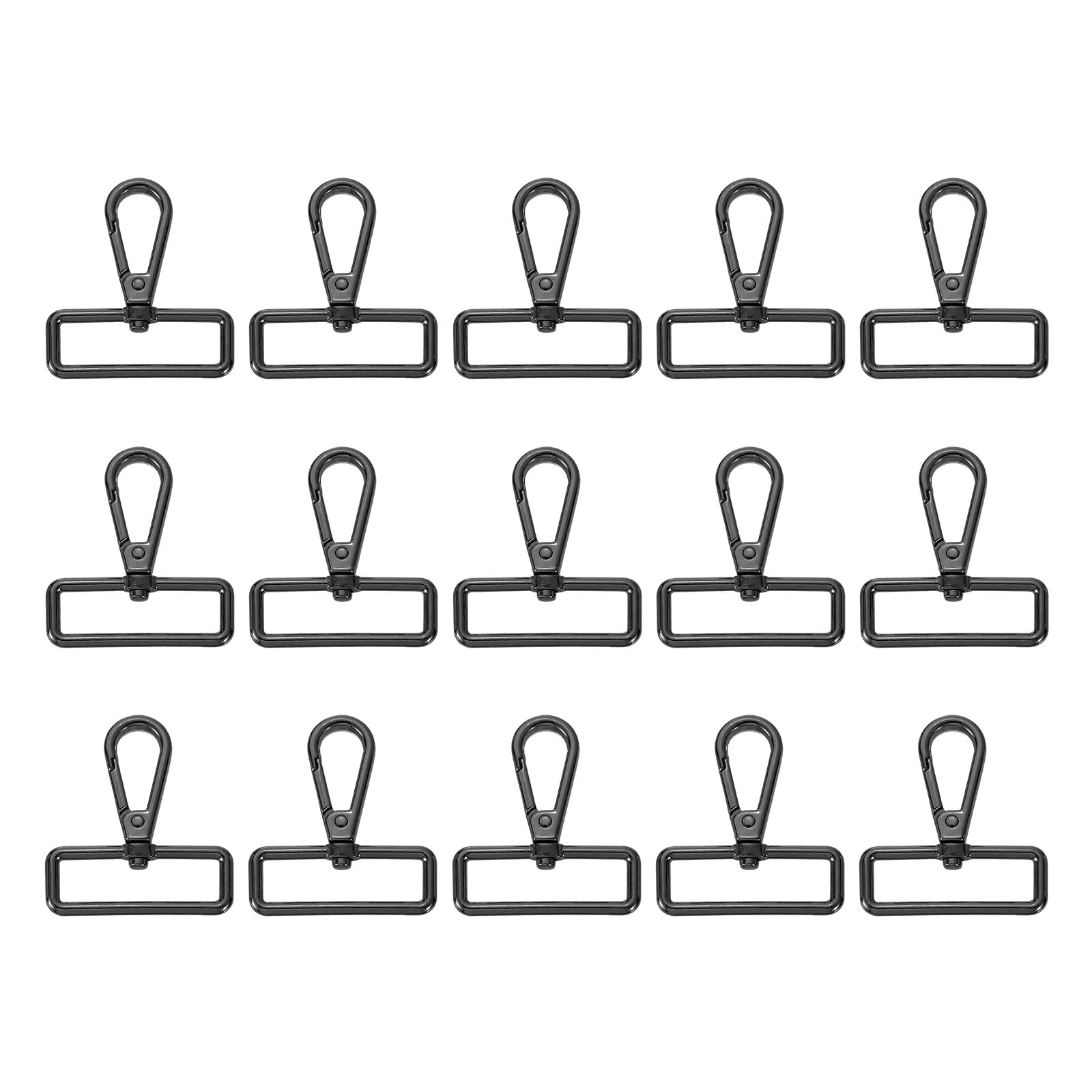 Uxcell 15Pack Swivel Clasps, 1.5" D Ring Lobster Clasp Claw Push Gate Snap Hook, Black