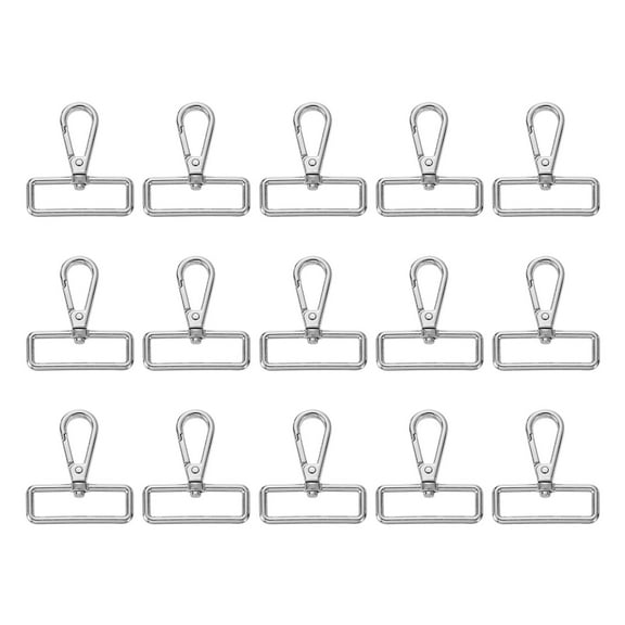 Uxcell 15Pack Swivel Clasps, 1.5" D Ring Lobster Clasp Claw Push Gate Snap Hook, Silver