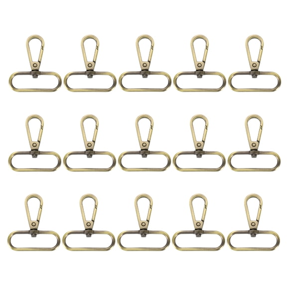 Uxcell 15Pack Swivel Clasps, 1.5" Oval Ring Lobster Clasp Claw Push Gate Snap Hook, Brass