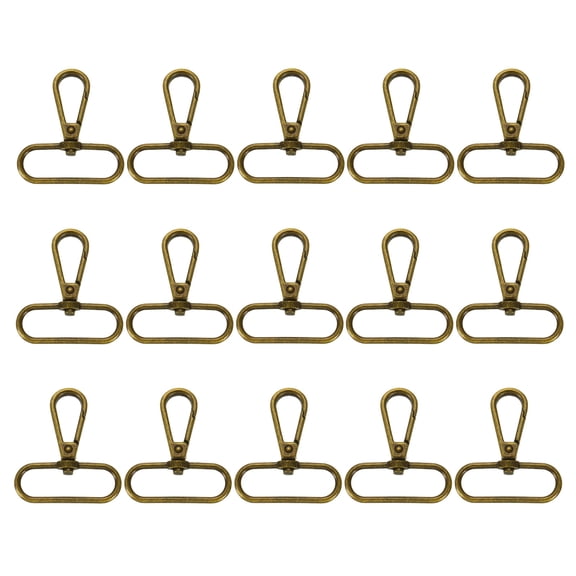 Uxcell 15Pack Swivel Clasps, 1.5" Oval Ring Lobster Clasp Claw Push Gate Snap Hook, Bronze