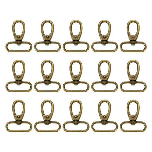 Uxcell 15Pack Swivel Clasps, 1.5" Oval Ring Lobster Clasp Claw Push Gate Snap Hooks, Bronze