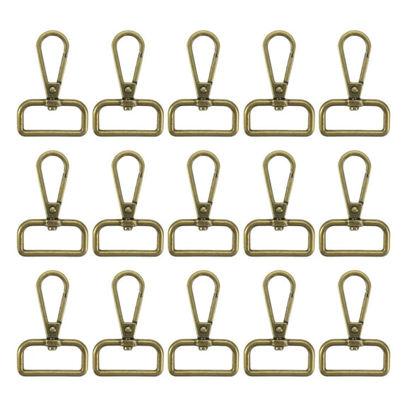 Uxcell 15Pack Swivel Clasps, 1" D Ring Lobster Clasp Claw Push Gate Snap Hook, Bronze