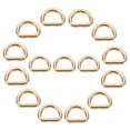 thumbnail image 1 of Uxcell 15Pcs 0.6 x 0.4 Inch Metal D Rings, Gold Welded Rings Buckles, Solid Hardware Bags Rings for Purse, Dog Collars, 1 of 5