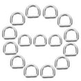 thumbnail image 1 of Uxcell 15Pcs 0.6 x 0.5 Inch Metal D Rings, Silver Welded Rings Buckles, Solid Hardware Bags Rings for Purse, Dog Collars, 1 of 5