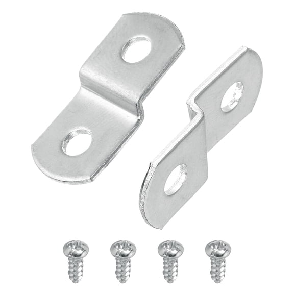 Uxcell 15Pcs 1/8" Offset Canvas Clips, Picture Framing Mirror Clip with 2 Hole, Silver