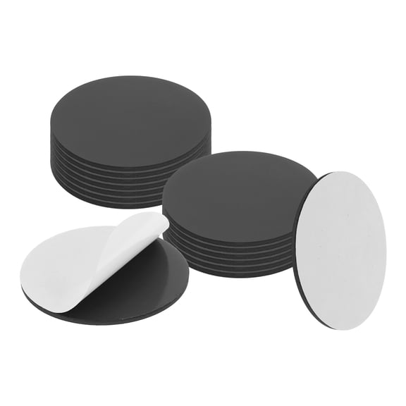 Uxcell 15Pcs 2.4'' x 0.09'' Round Magnets Dots with Adhesive Backing, Rubber Magnets Stickers Self Adhesive Magnetic Discs for Fridge Whiteboard DIY Craft Office Classroom Home