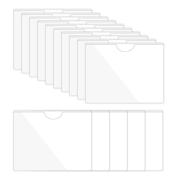 Uxcell 15Pcs 2.4x3.3" Self Adhesive Index Card Pockets with Top Open for Loading, Clear