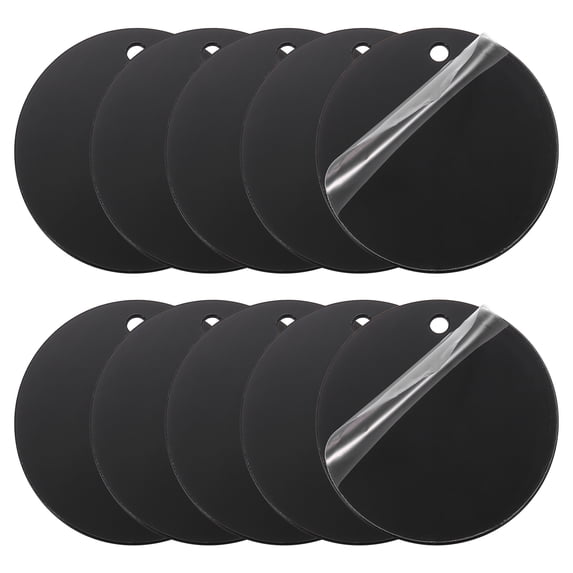 Uxcell Acrylic Ornament Blanks Round Keychain Blanks with Holes for Daily DIY Projects 15 Pcs Black 2.5"