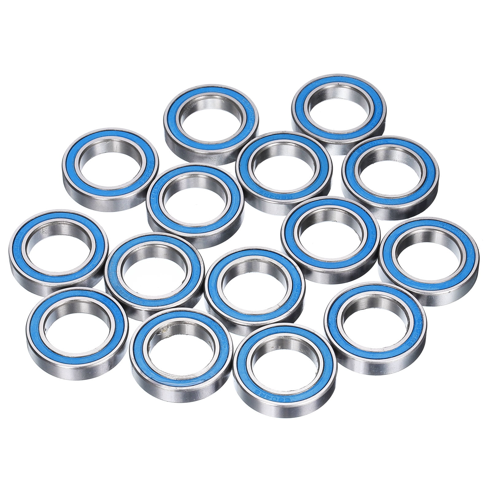 Uxcell 15Pcs 6804-2RS Miniature Ball Bearings 20x32x7mm Double Sealed Bearings, Blue