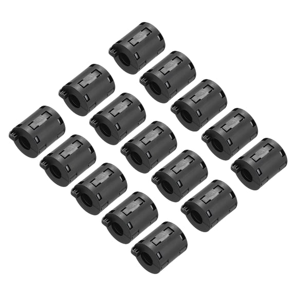 Uxcell 15Pcs Ferrite Filter Ring Core RFI EMI Noise Suppression Cable Clip ID 13mm for Electronic Devices, Industry, Black