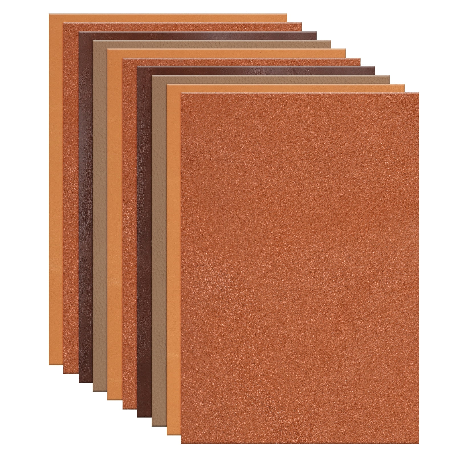 Uxcell 15 Pcs Leather Hide 12x8" Leather Pieces Artificial Cow Leathers for Craft Coffee Tone