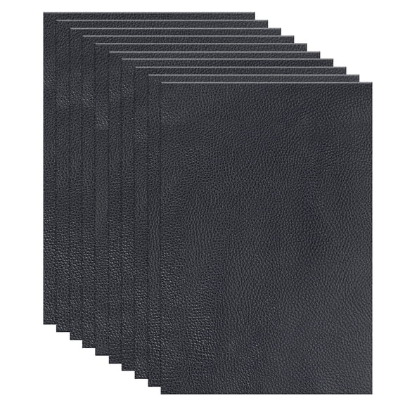 Uxcell 15Pcs Leather Hide, 12x8" Leather Pieces Artificial Cow Leathers for Craft, Dark Tone