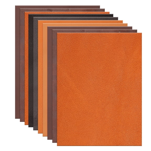 Uxcell 15Pcs Leather Hide, 6x4" Leather Pieces Artificial Cow Leathers for Craft, Brown Tone