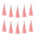 thumbnail image 1 of Uxcell 15Pcs Light Pink Tassel Garland Banner w Rope for Wedding Birthday Party Decoration, 1 of 6