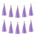 thumbnail image 1 of Uxcell 15Pcs Light Purple Tassel Garland Banner w Rope for Wedding Birthday Party Decoration, 1 of 6