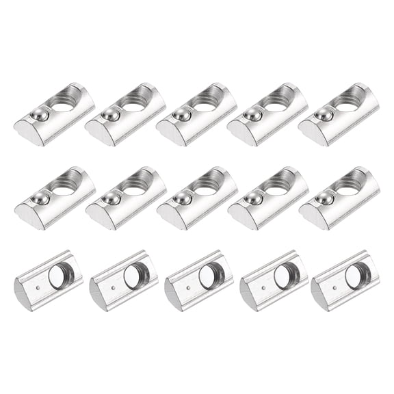 Uxcell 15Pcs M8 T Spring Nuts Half Round T Nut Tee Slot 3030 Series