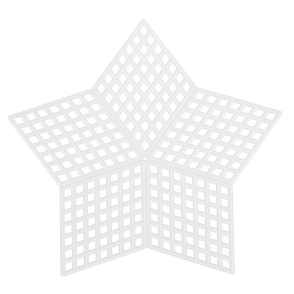 Uxcell 15Pcs Plastic Mesh Canvas Sheet 6 Count 7.5 cm/ 3 inch White Pentagram Blank Canvas for Embroidery