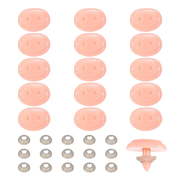 Uxcell 15Pcs Plastic Pink Pig Nose Mini Safety Pig Noses for Stuffed Animal Snout Doll Accessories Doll Making Supplies Puppet Repair DIY Craft Kit