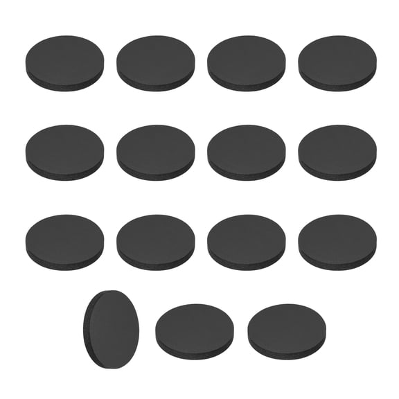 Uxcell 15Pcs Rubber Solid Discs Washers, 18mm OD x 3mm Thick Anti Slip Bumper Pads Non-Adhesive Rubber Spacers Flat Round Gasket Pad for Furniture Appliances DIY Craft, Black