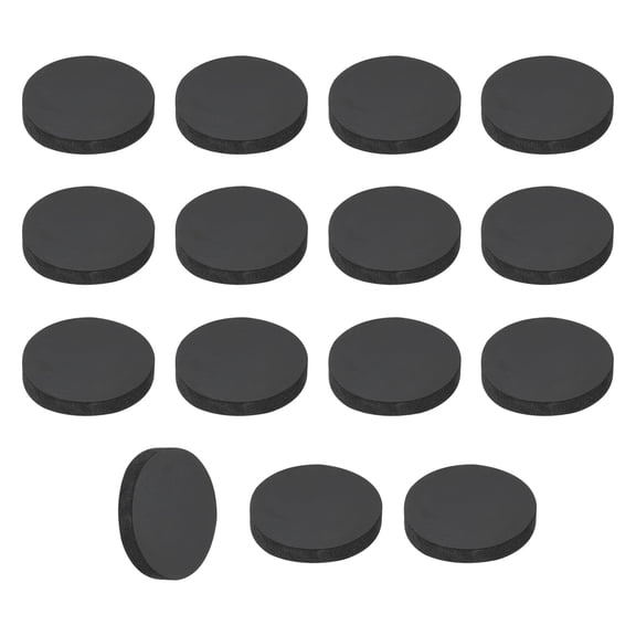 Uxcell 15Pcs Rubber Solid Discs Washers, 28mm OD x 4mm Thick Anti Slip Bumper Pads Non-Adhesive Rubber Spacers Flat Round Gasket Pad for Furniture Appliances DIY Craft, Black